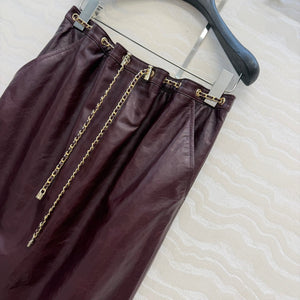 Chanel Women Coco 26p Lambskin Slit design long skirt C80094 - 36 - View 5
