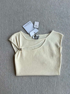 Chanel Women Fashion Knitted T-shirt Vest C81116 - S / beige - View 2