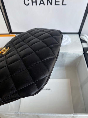 Chanel Women's Bag Sheepskin Pearl Handle Evening Bag Handbag AS2609 Black - Default Title - View 4