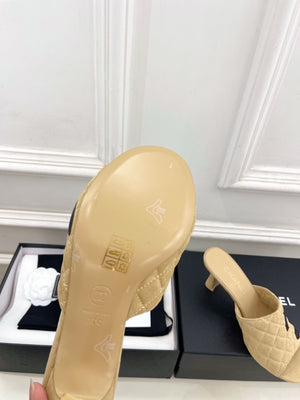Chanel Women's Diamond-patterned Slippers 7.5cm C93335 - Euro 35=US 4 - View 9