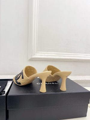 Chanel Women's Diamond-patterned Slippers 7.5cm C93338 - Euro 35=US 4 - View 8