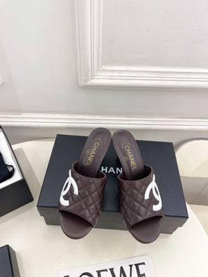 Chanel Women's Diamond-patterned Slippers 7.5cm C93339 - Euro 35=US 4 - View 1