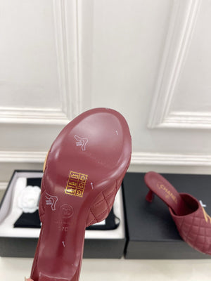 Chanel Women's Diamond-patterned Slippers 7.5cm C93340 - Euro 35=US 4 - View 9