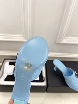 Chanel Women's Diamond-patterned Slippers 7.5cm C93341 - Euro 35=US 4 - View 9