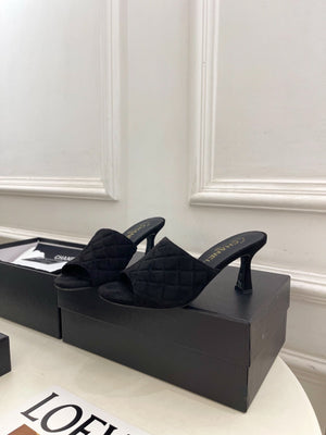 Chanel Women's Diamond-patterned Slippers 7.5cm C93342 - Euro 35=US 4 - View 3