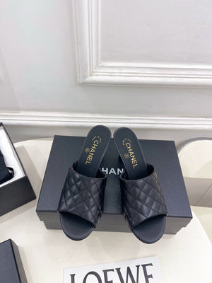 Chanel Women's Diamond-patterned Slippers 7.5cm C93344 - Euro 35=US 4 - View 1