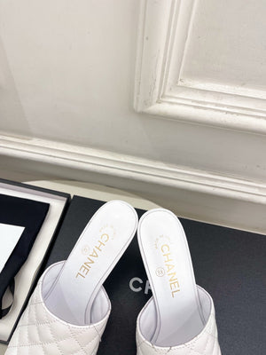 Chanel Women's Diamond-patterned Slippers 7.5cm C93345 - Euro 35=US 4 - View 8