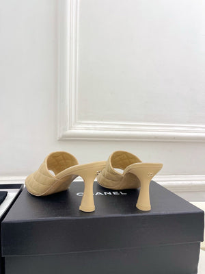 Chanel Women's Diamond-patterned Slippers 7.5cm C93346 - Euro 35=US 4 - View 7