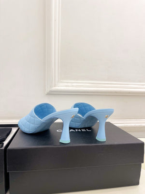 Chanel Women's Diamond-patterned Slippers 7.5cm C93349 - Euro 35=US 4 - View 8