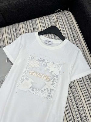 Chanel Women's Fashion Cotton T-shirt C81024 - white / S - View 2