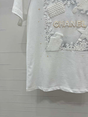 Chanel Women's Fashion Cotton T-shirt C81025 - white / S - View 15
