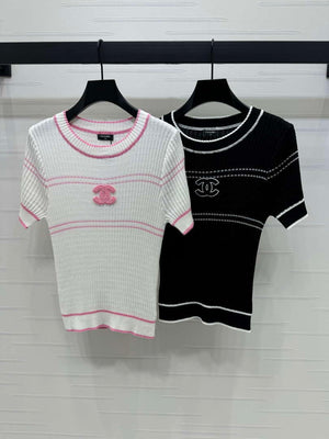 Chanel Women's Fashion Knitted T-shirt C81001 - S / White - View 2