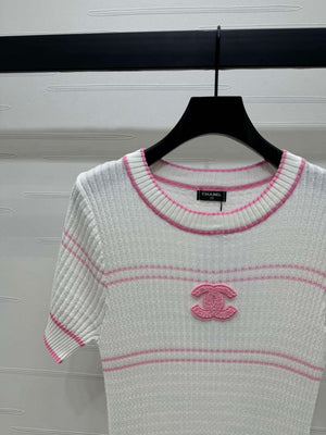 Chanel Women's Fashion Knitted T-shirt C81001 - S / White - View 4