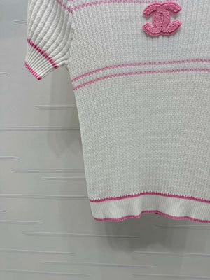 Chanel Women's Fashion Knitted T-shirt C81001 - S / White - View 6