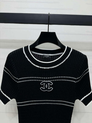 Chanel Women's Fashion Knitted T-shirt C81001 - S / White - View 13
