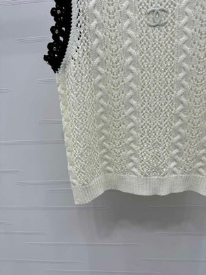 Chanel Women's Fashion Knitted T-shirt C81007 - S / White - View 6