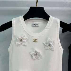 Chanel Women's Fashion Knitted T-shirt C81009 - S / White - View 2