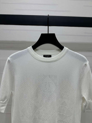 Chanel Women's Fashion Knitted T-shirt C81014 - S / White - View 5