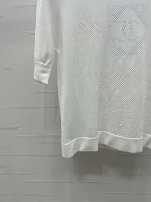 Chanel Women's Fashion Knitted T-shirt C81014 - S / White - View 6