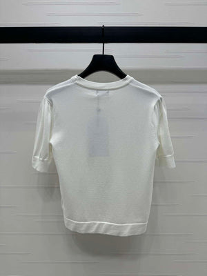 Chanel Women's Fashion Knitted T-shirt C81014 - S / White - View 8