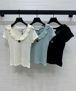 Chanel Women's Fashion Knitted T-shirt C81015 - S / White - View 1