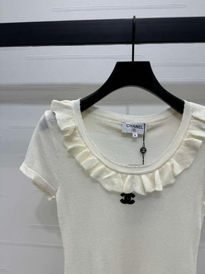 Chanel Women's Fashion Knitted T-shirt C81015 - S / White - View 4