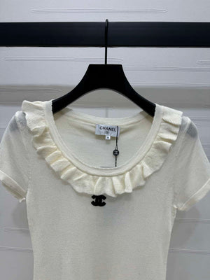 Chanel Women's Fashion Knitted T-shirt C81015 - S / White - View 5