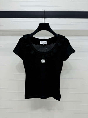 Chanel Women's Fashion Knitted T-shirt C81015 - S / White - View 19