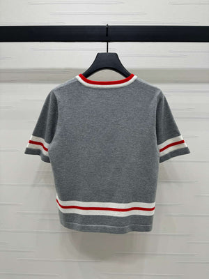 Chanel Women's Fashion Knitted T-shirt C81020 - gray / S - View 8