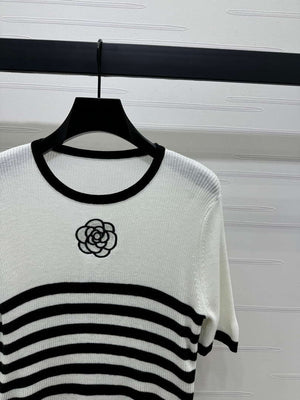 Chanel Women's Fashion Knitted T-shirt C81021 - black / S - View 3