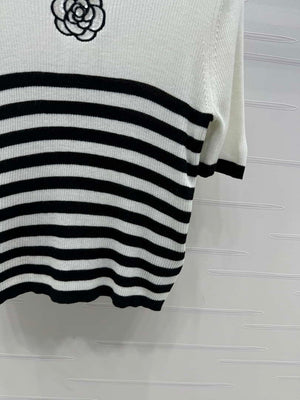 Chanel Women's Fashion Knitted T-shirt C81021 - black / S - View 7