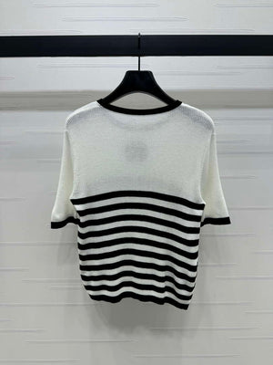 Chanel Women's Fashion Knitted T-shirt C81021 - black / S - View 8