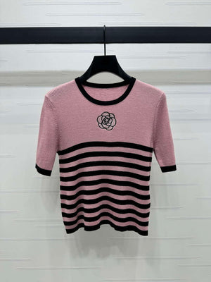 Chanel Women's Fashion Knitted T-shirt C81021 - black / S - View 10