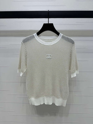 Chanel Women's Fashion Knitted T-shirt C81022 - black / S - View 2