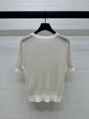 Chanel Women's Fashion Knitted T-shirt C81022 - black / S - View 8