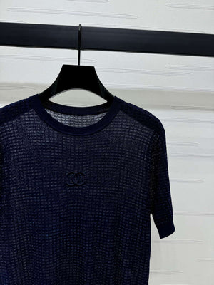 Chanel Women's Fashion Knitted T-shirt C81022 - black / S - View 11