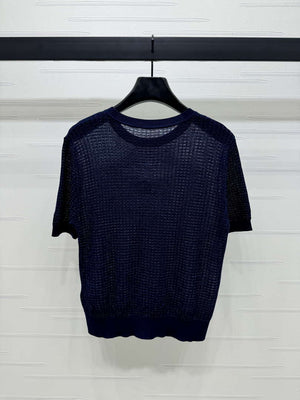 Chanel Women's Fashion Knitted T-shirt C81022 - black / S - View 17