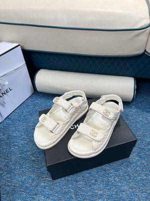 Chanel Women's fashion Knitwear Sandals G35930 White - 34 - View 4