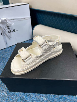 Chanel Women's fashion Knitwear Sandals G35930 White - 34 - View 6