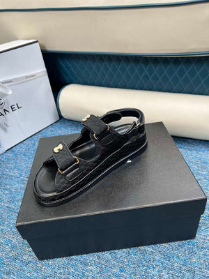 Chanel Women's fashion Knitwear Sandals G35931 Black - 34 - View 6