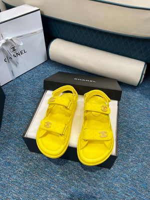 Chanel Women's fashion Knitwear Sandals G35932 Yellow - 34 - View 1
