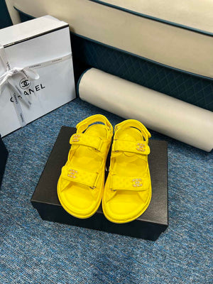 Chanel Women's fashion Knitwear Sandals G35932 Yellow - 34 - View 3