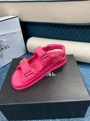 Chanel Women's fashion Knitwear Sandals G35933 Rose Red - 34 - View 6