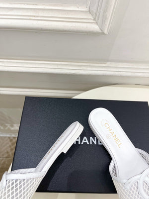 Chanel Women's Mesh Openwork Flat Slippers C93324 - Euro 35=US 4 - View 8