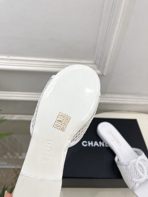 Chanel Women's Mesh Openwork Flat Slippers C93324 - Euro 35=US 4 - View 9