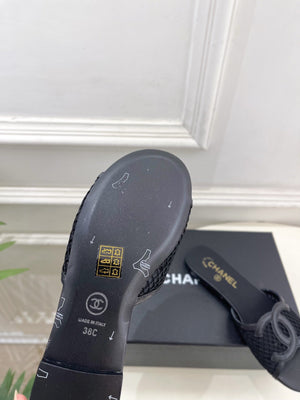 Chanel Women's Mesh Openwork Flat Slippers C93325 - Euro 35=US 4 - View 9