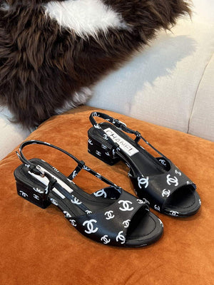 Chanel Women's Sandals Chanel Designer Heel 35mm C90240 Black - 35 - View 8