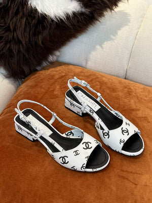 Chanel Women's Sandals Chanel Designer Heel 35mm C90240 White - 35 - View 6