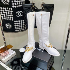 Chanel Women's Shoes Classcal Chain High Boots G38822 - 35 - View 4