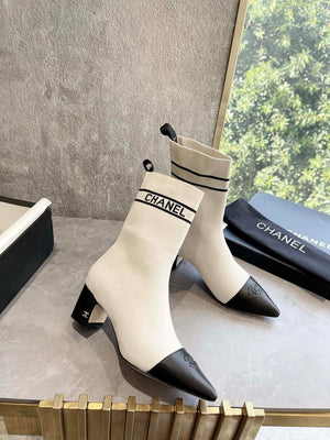 Chanel Women's Shoes Elastic Knitting Ankle Boots 193734 - 35 - View 7